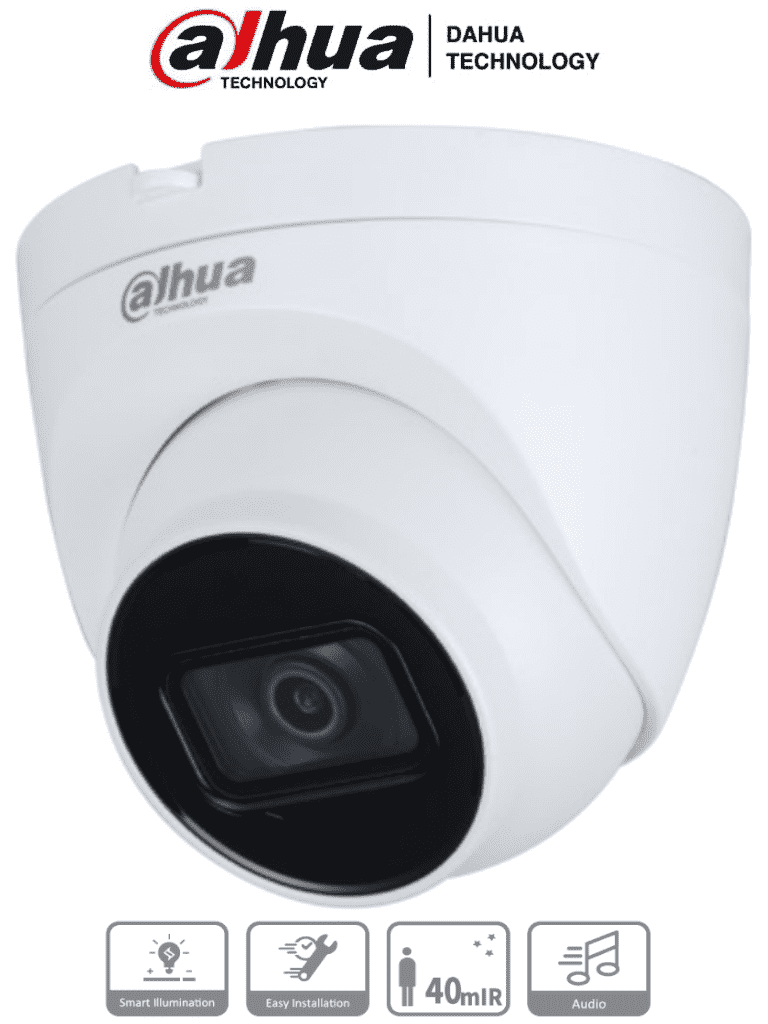 DAHUA HAC-HDW1200TQ-A-Cámara domo Dahua de 2 MP con lente de 2.8 mm, ángulo de 102 grados, IR de 40 m, micrófono integrado, instalación rápida, DWDR, IP67, y diseño en metal y policarbonato. DAHUA HAC-HDW1200TQ-A-Cámara domo Dahua de 2 MP con lente de 2.8 mm, ángulo de 102 grados, IR de 40 m, micrófono integrado, instalación rápida, DWDR, IP67, y diseño en metal y policarbonato.